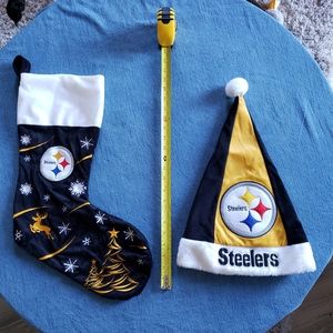 STEELERS Santa hat and stocking $24 for both